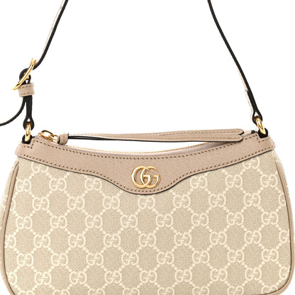 Gucci GG Supreme Monogram Textured Dollar Calfskin Small Ophidia Hobo Beige Mystic White Oatmeal 8 of 10