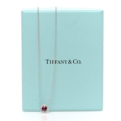 Tiffany Platinum Diamond Ruby Soleste Pendant Necklace 7 of 7