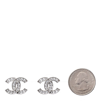 Chanel Crystal CC Earrings Silver 2 of 4
