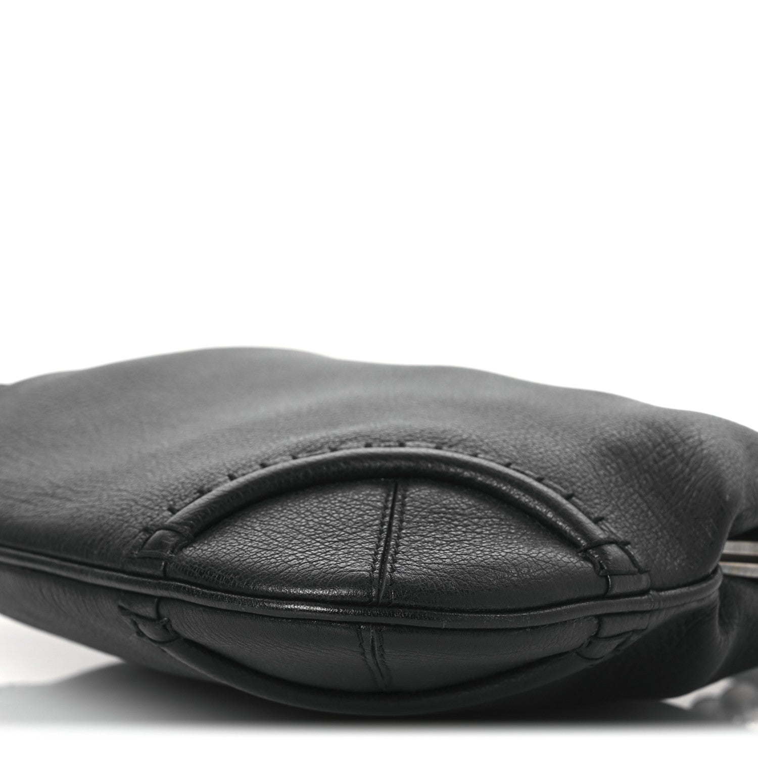 Burberry Goatskin Kiss Lock Frame Shoulder Bag Black 10 of 14