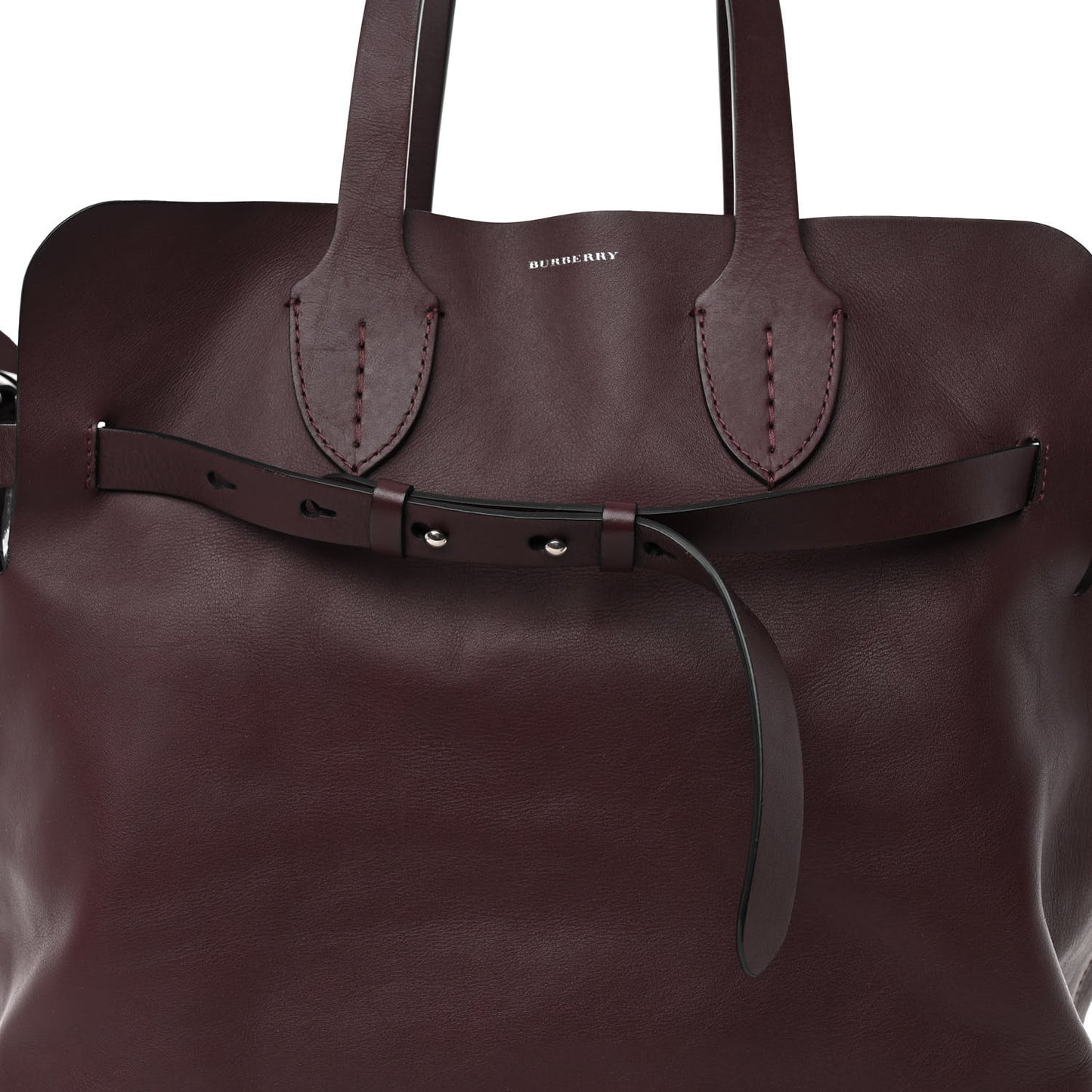 Calfskin Medium Belt Tote Burgundy