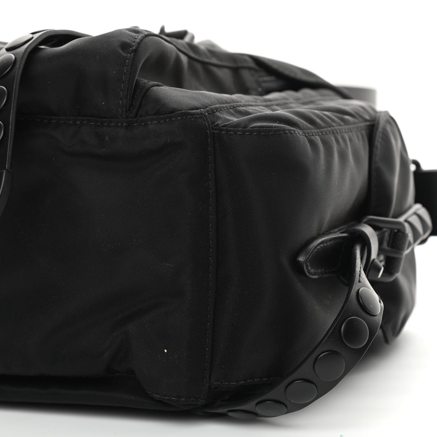 Nylon New Vela Studded Messenger Bag Black