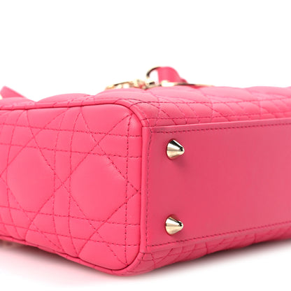 Christian Dior Lambskin Cannage Small My ABCDior Lady Dior Fuchsia 9 of 10