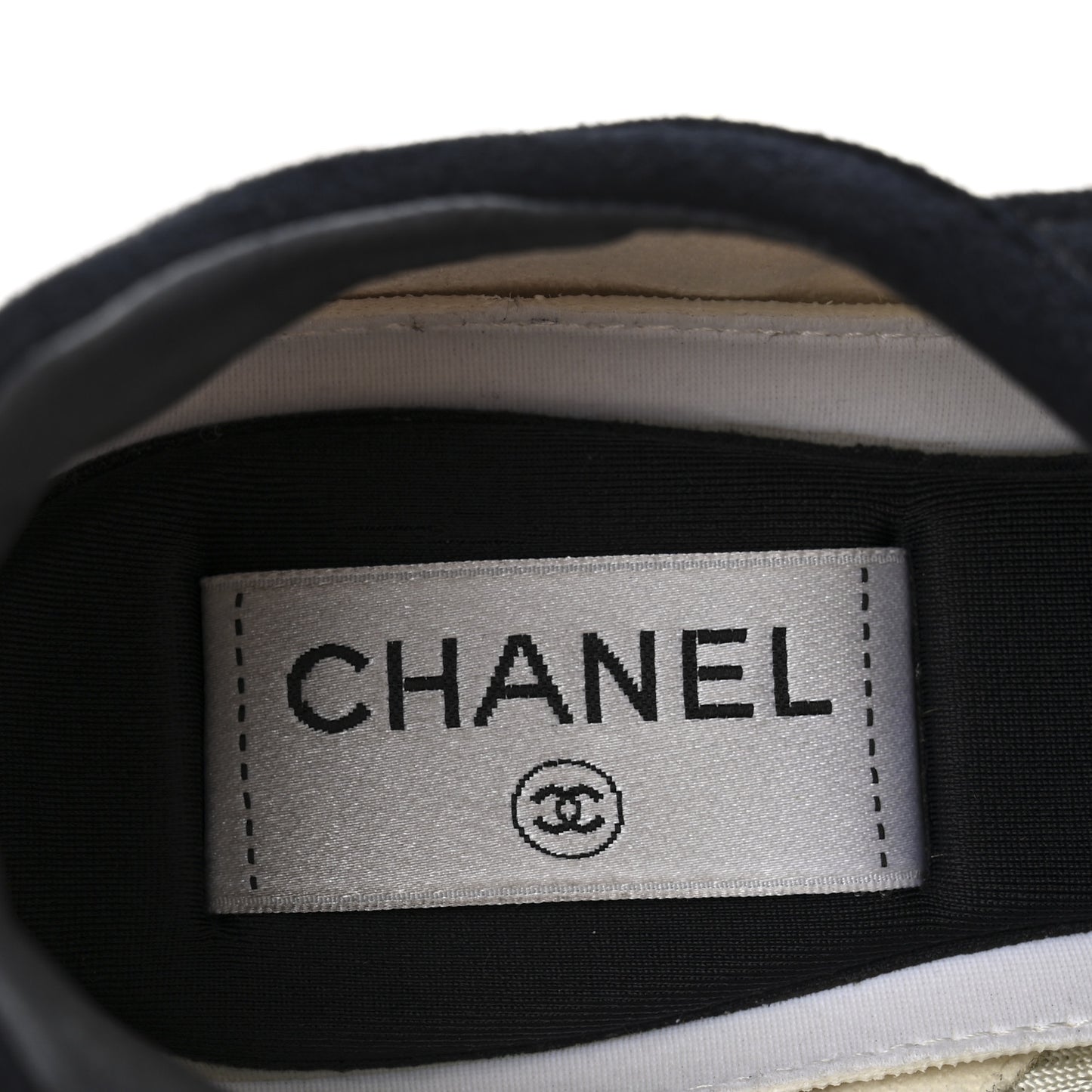 Fabric Suede Kidskin CC Sneakers 37.5 Dark Navy White