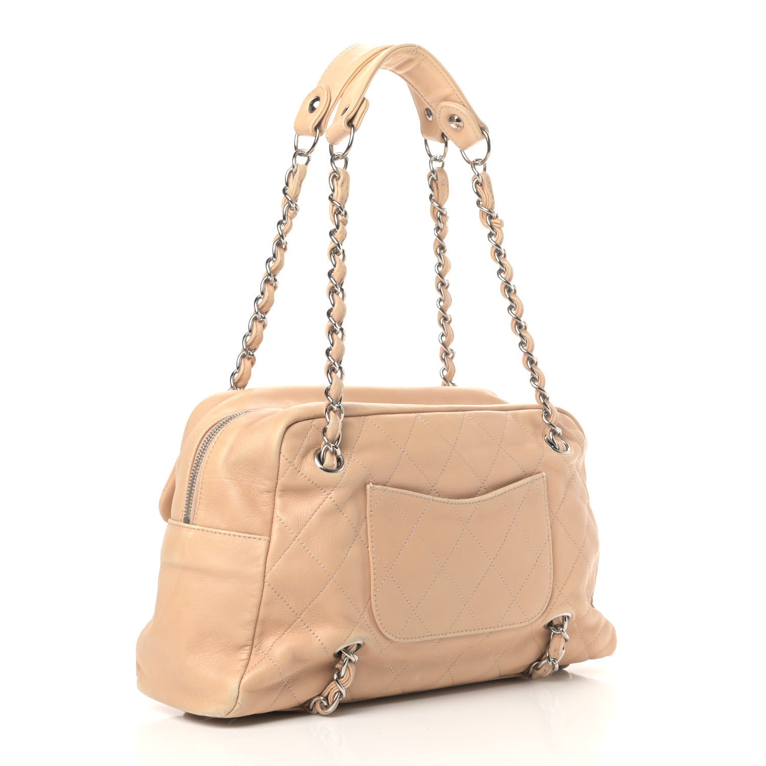 Chanel Lambskin Quilted Medium Chain Around Tote Beige 2 of 9