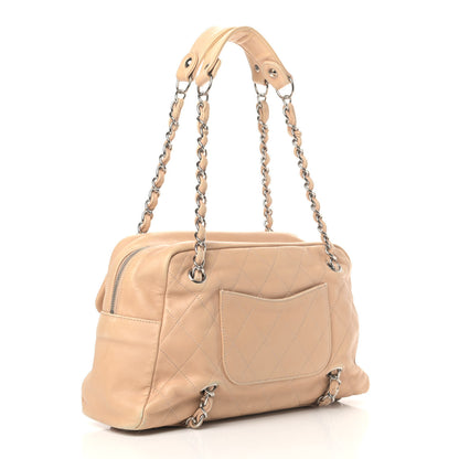 Chanel Lambskin Quilted Medium Chain Around Tote Beige 2 of 9