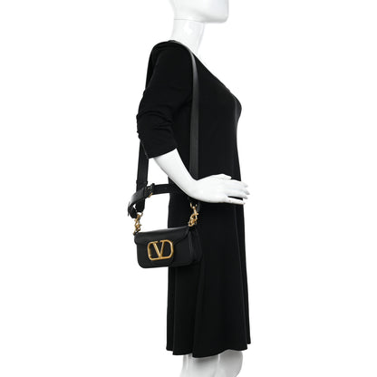 Valentino Garavani Calfskin Vlogo Small Loco Shoulder Bag Black 2 of 9