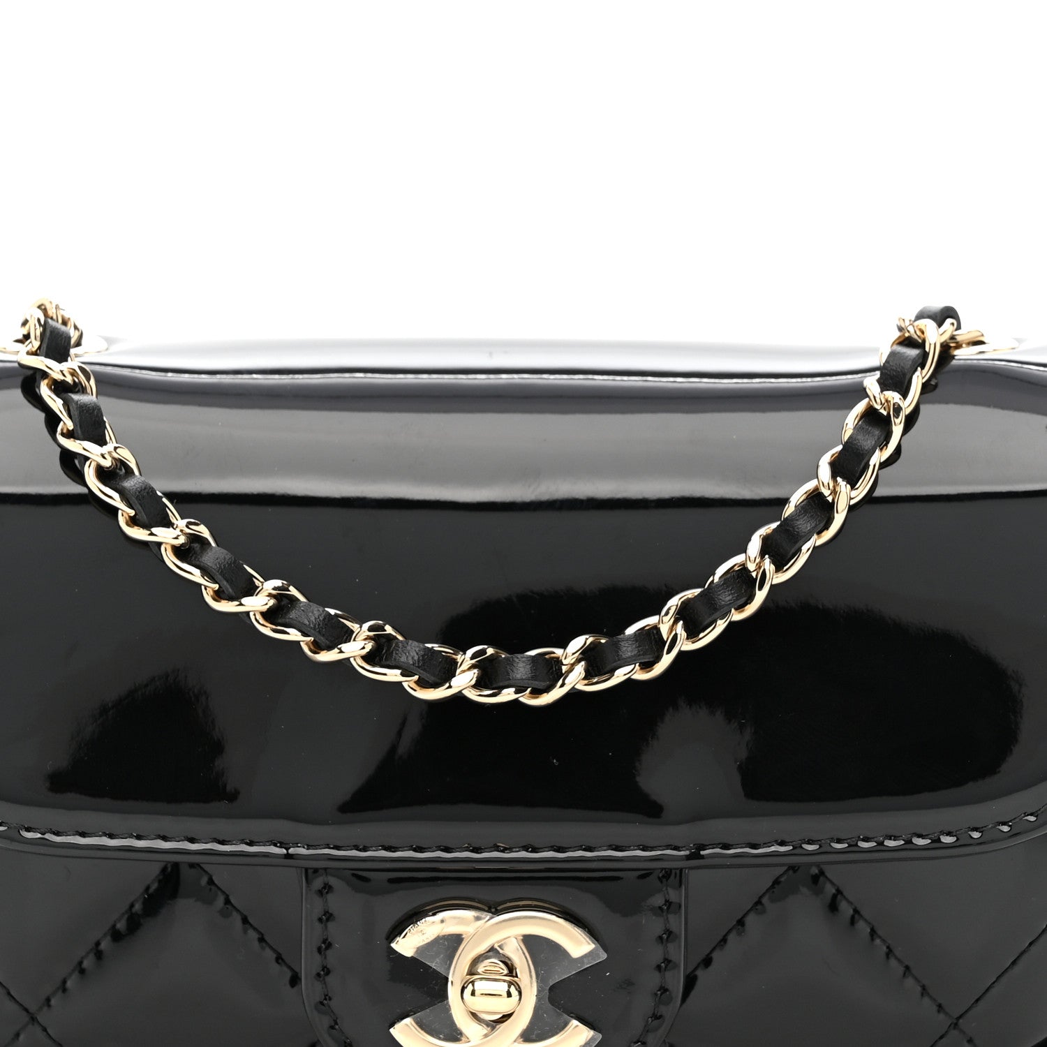 Chanel Patent Calfskin Quilted Mini Clutch Black 8 of 10