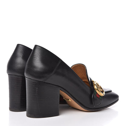 Gucci Calfskin Web Peyton Loafer Pumps 35 Black 4 of 12