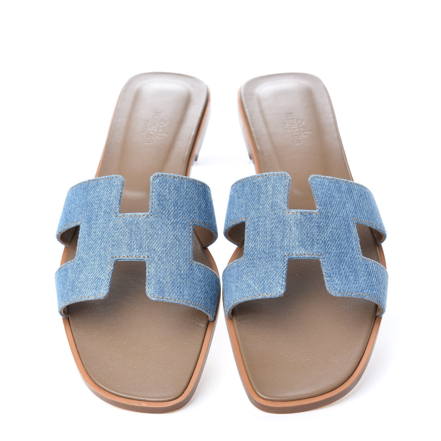 Denim Canvas Oran Sandals 39.5 Bleu Clair
