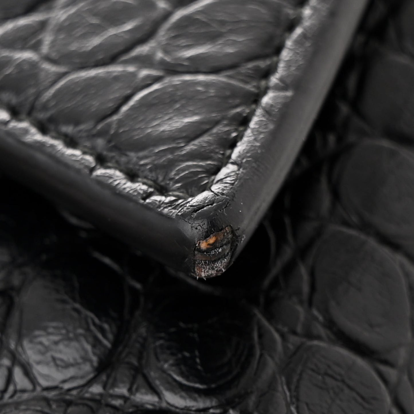 Extra Supple Calfskin Crocodile Embossed Monochrome XS Downtown Shoulder Bag Black