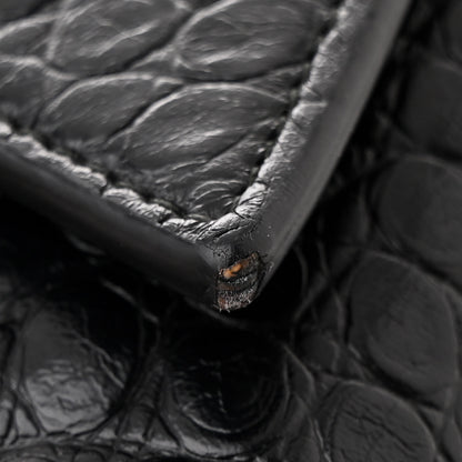 Balenciaga Extra Supple Calfskin Crocodile Embossed Monochrome XS Downtown Shoulder Bag Black 12 of 12