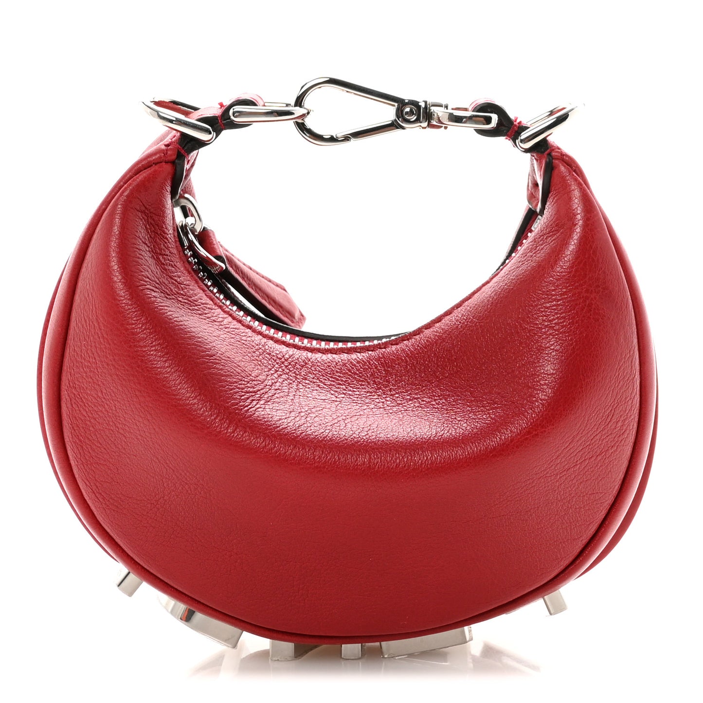 Vitello Grace Matte Nano Fendigraphy Hobo Charm Scarlet