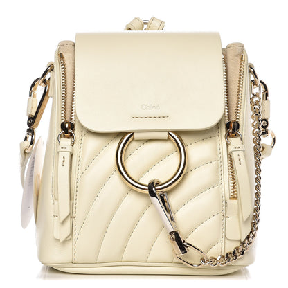Chloe Calfskin Quilted Small Faye Backpack Natural White 1 of 14