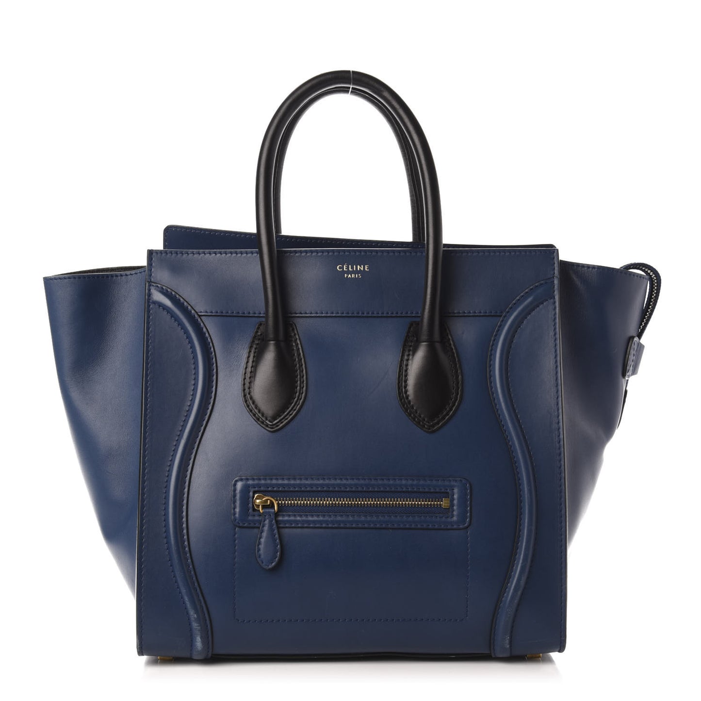 Smooth Calfskin Mini Bi-Color Luggage Ocean Blue