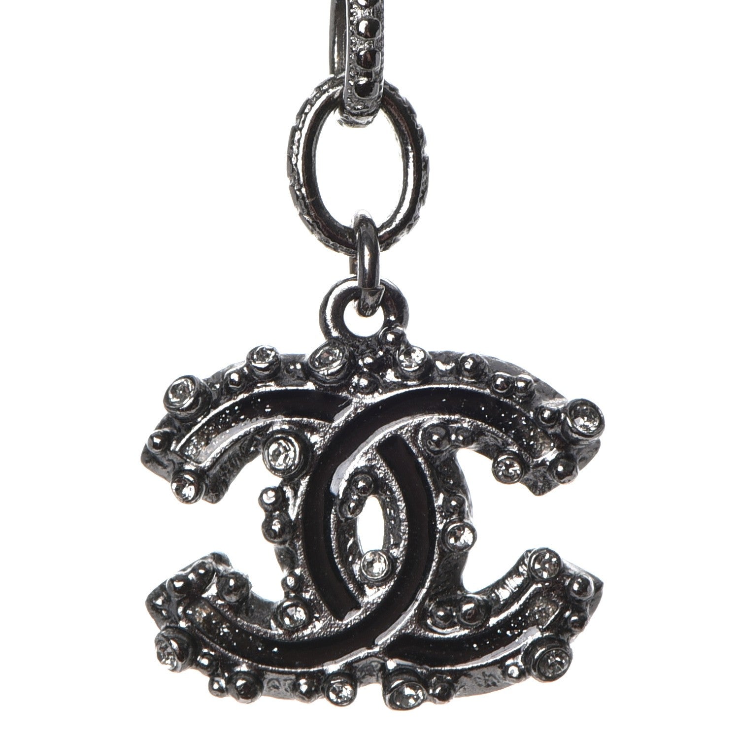 Chanel Pearl Beaded CC Bracelet Black Silver 4 of 6