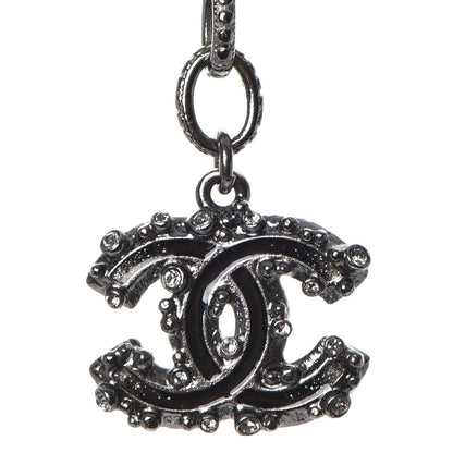 Chanel Pearl Beaded CC Bracelet Black Silver 4 of 6