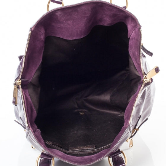 Saint Laurent XL Patent Downtown Tote Violet 10 of 11