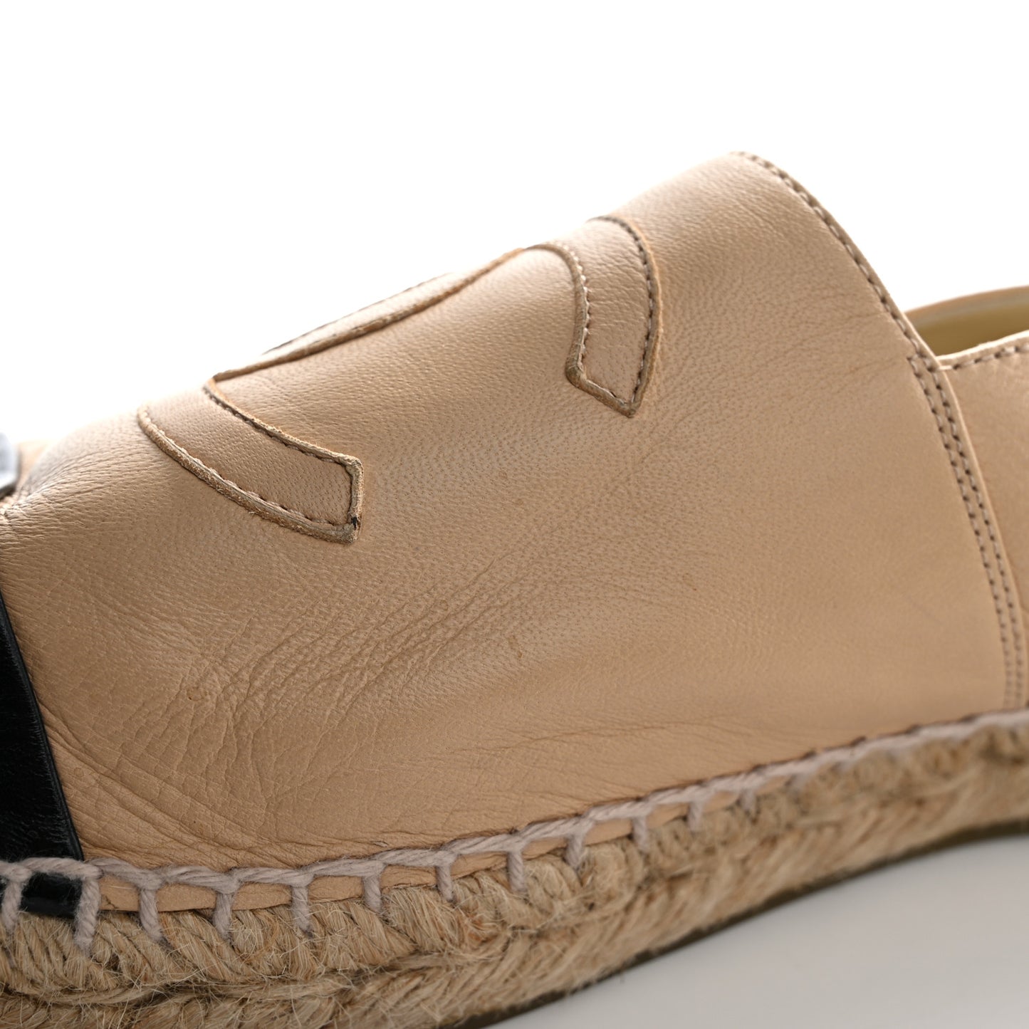 Lambskin CC Espadrilles 41 Beige Black