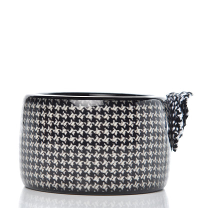 Christian Dior Resin Tweed Crystal Houndstooth Print Wide Bracelet Black 3 of 4