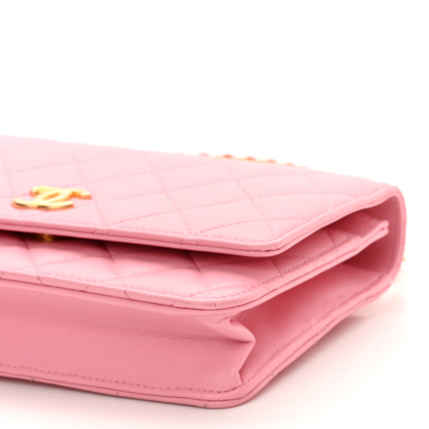 Chanel Lambskin Quilted Pick Me Up Wallet On Chain WOC Light Pink 11 of 11