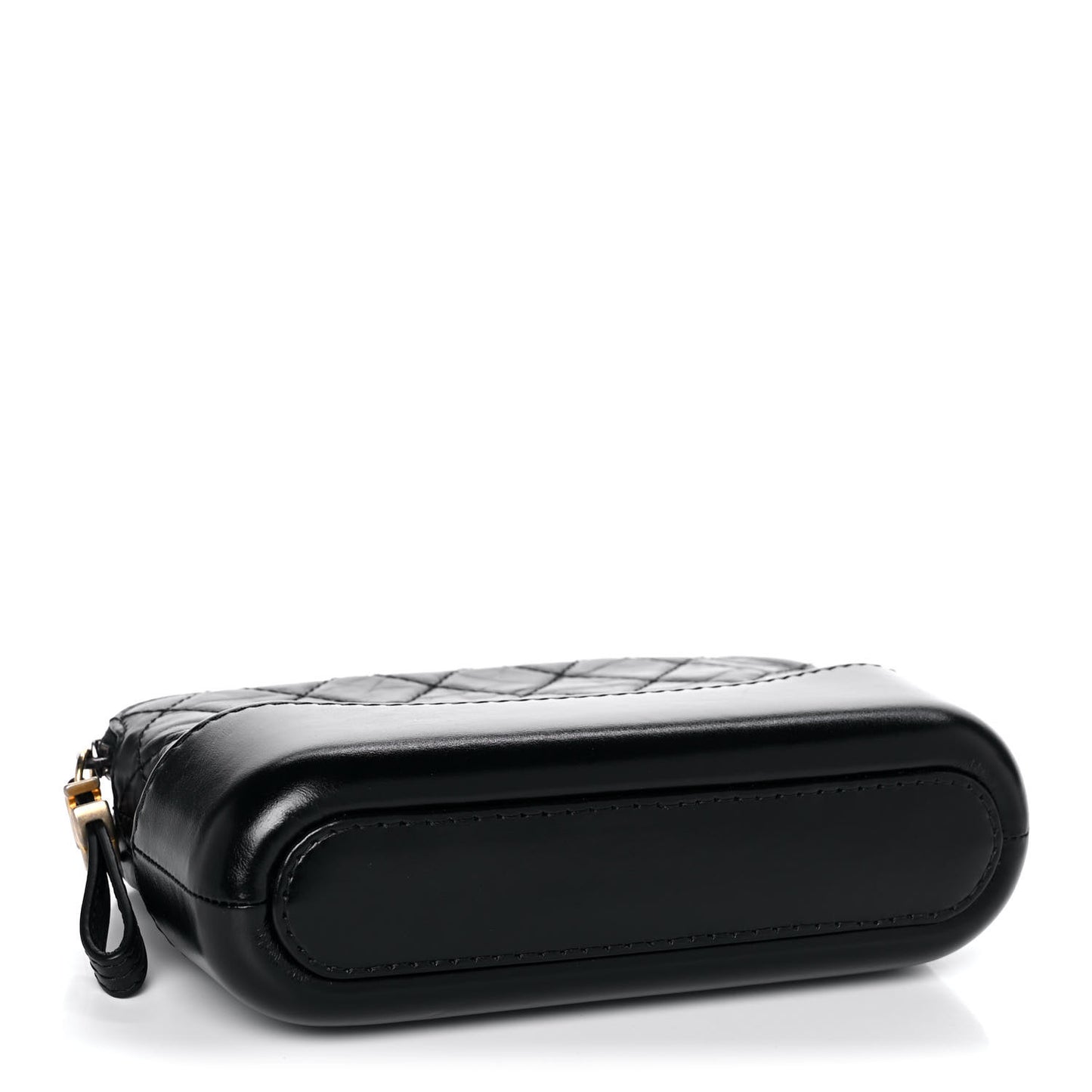 Aged Calfskin Quilted Small Gabrielle Clutch With Chain Black