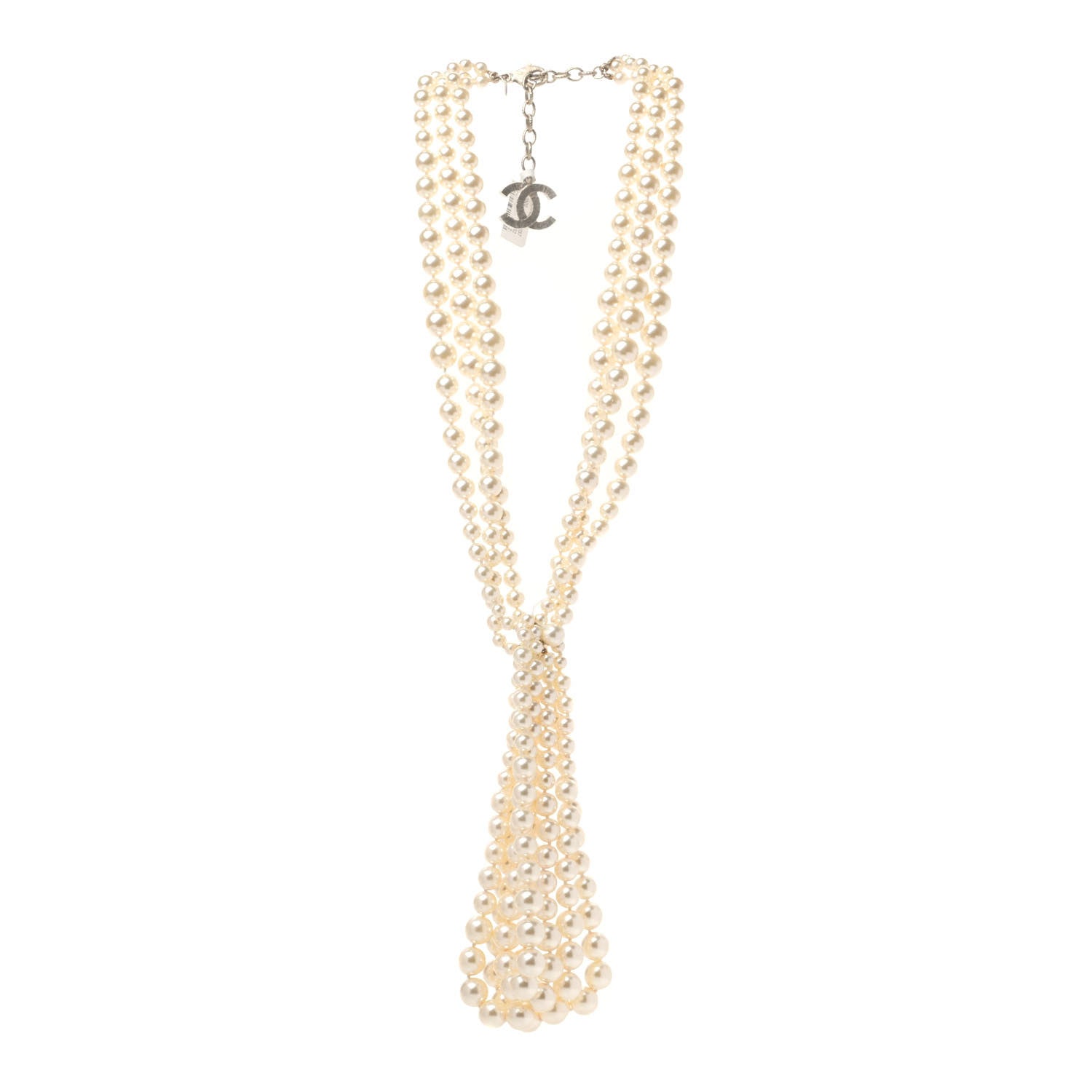 Chanel Pearl Multi Strand CC Necklace Gold 2 of 4