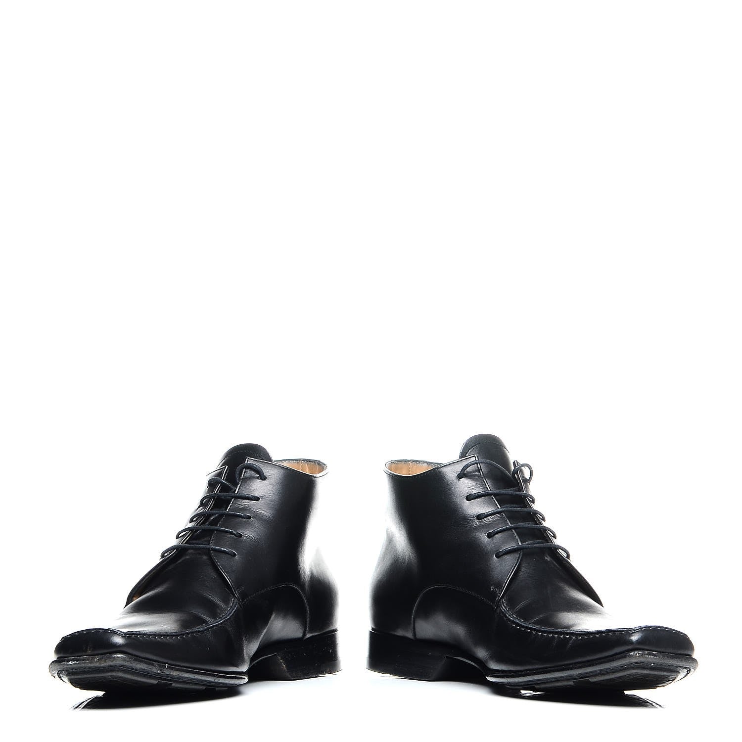 Louis Vuitton Calfskin Lace Up Ankle Boots 7 Black 5 of 10