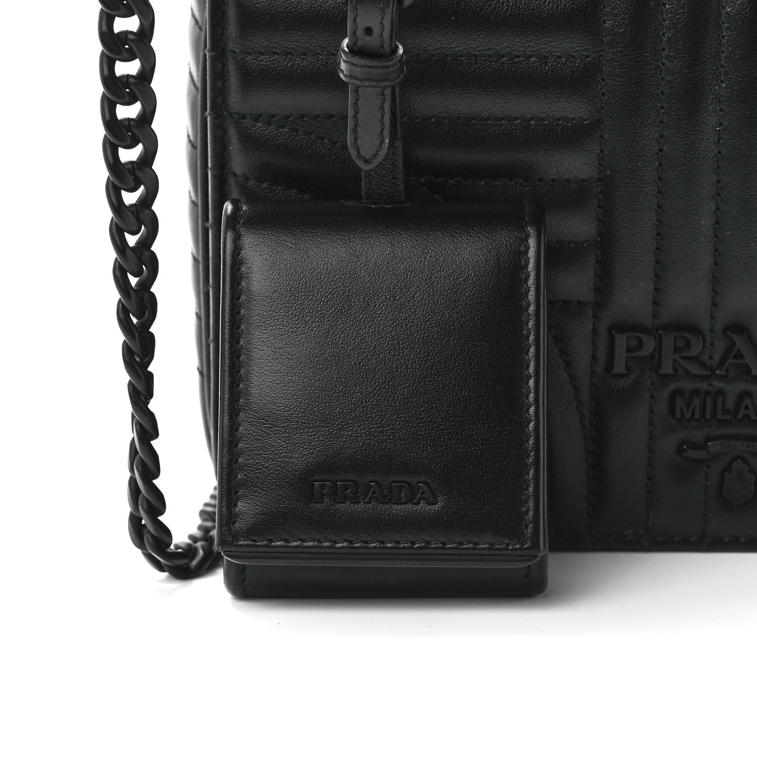 Prada Nappa Impunture Small Diagramme Crossbody Bag Black 8 of 12