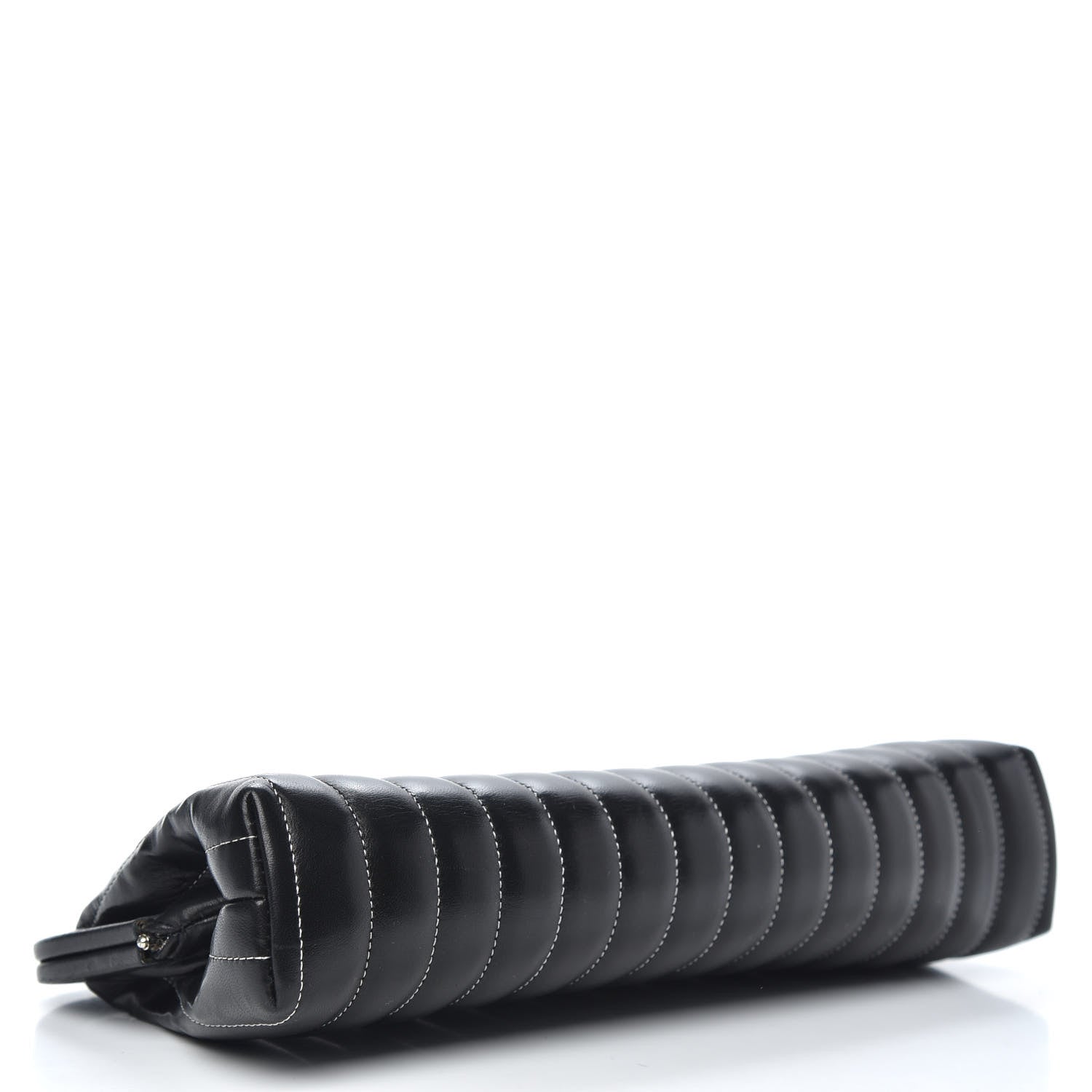 Chanel Lambskin Vertical Quilted Mademoiselle Clutch Black 4 of 11