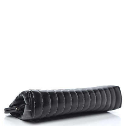 Chanel Lambskin Vertical Quilted Mademoiselle Clutch Black 4 of 11