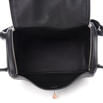 Hermes Taurillon Clemence Lindy 26 Black 5 of 11
