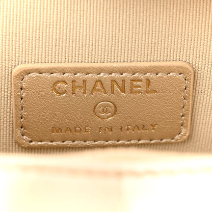 Chanel Metallic Lambskin Quilted CC In Love Heart Waist Belt Bag With Chain Gold 6 of 13