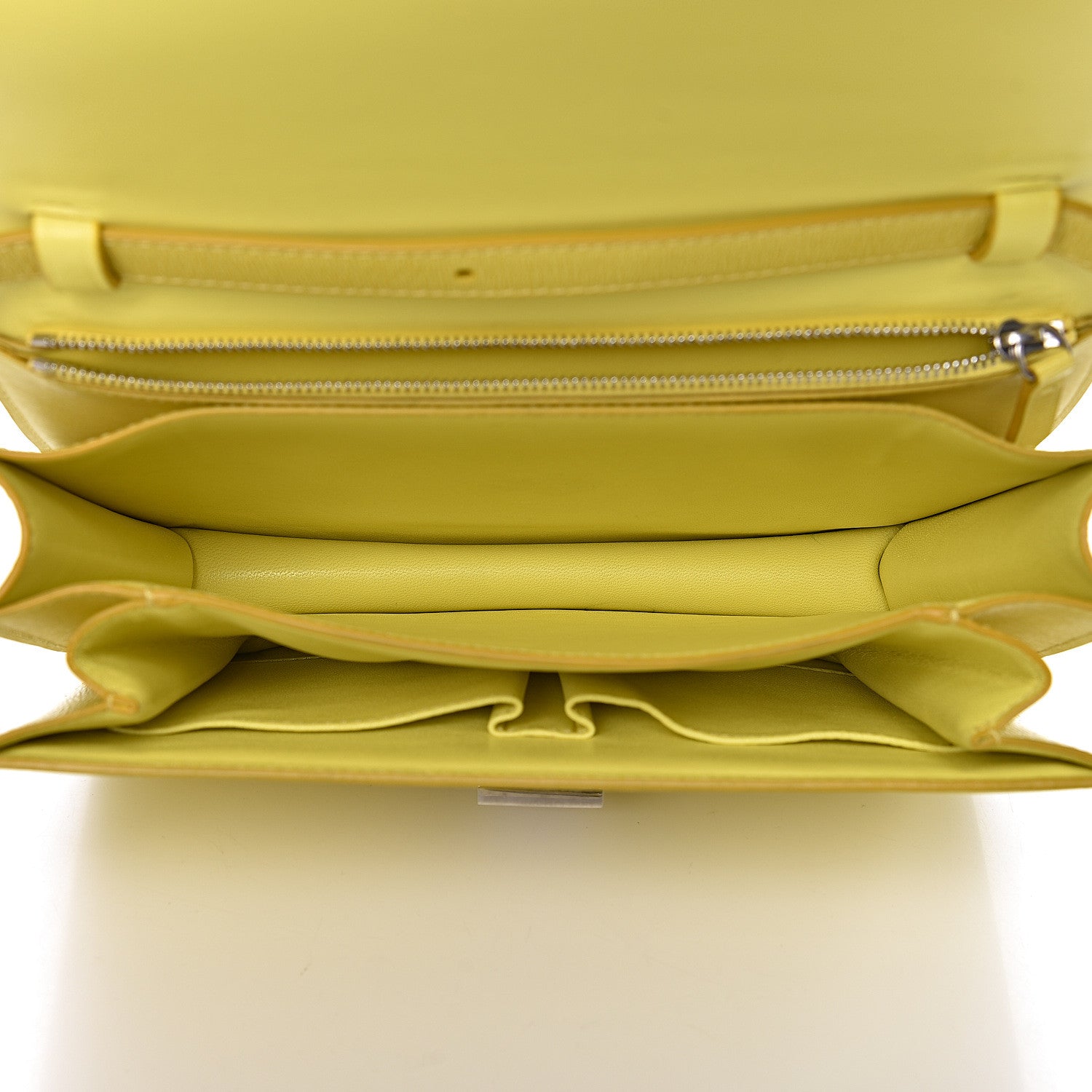 Celine Liege Calfskin Medium Classic Box Flap Bag Fluo Yellow 5 of 12