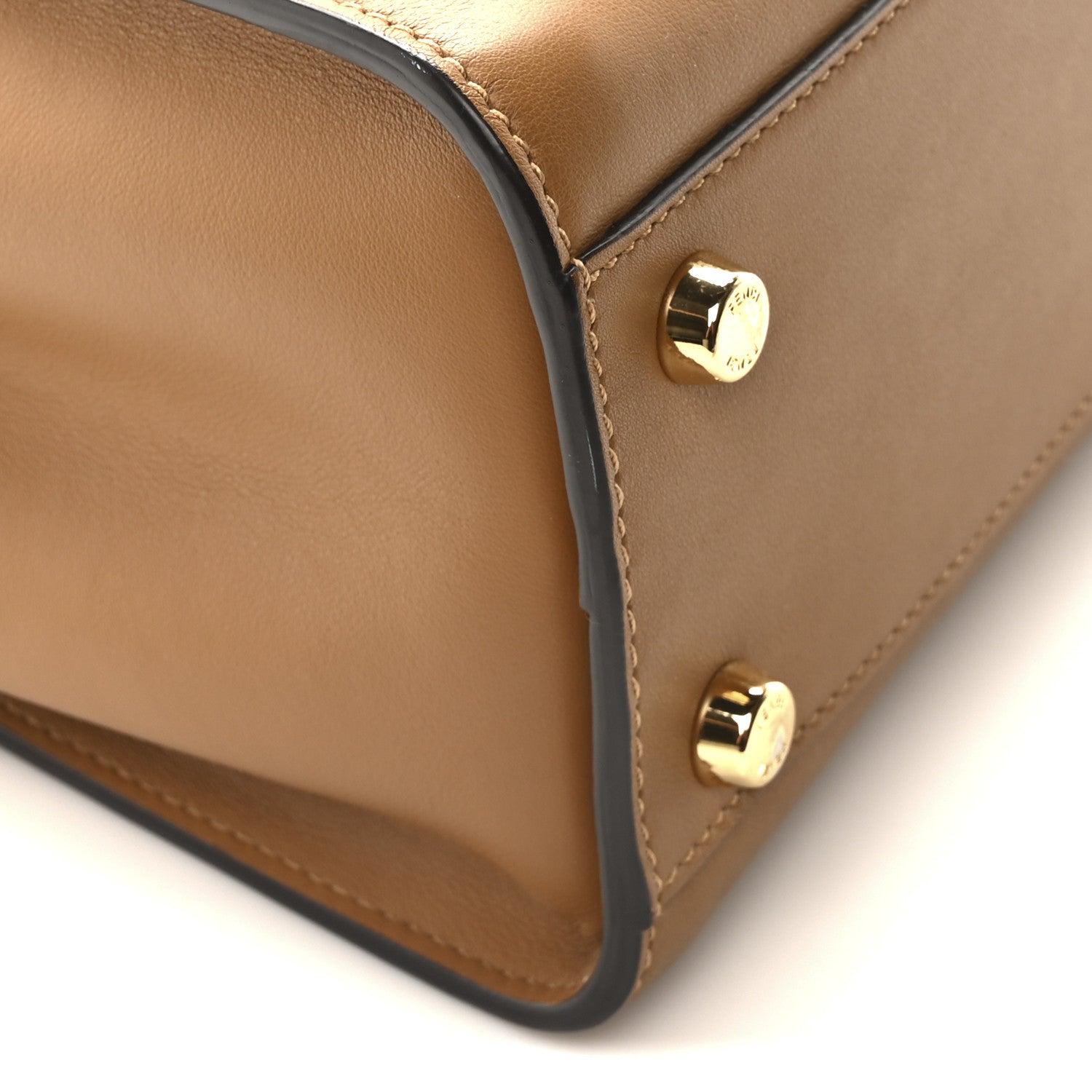 Fendi Vitello Tahiti Burro Bi-Color Medium Peekaboo Iconic Essentially Satchel Nocciola Asfalto Cast 8 of 9