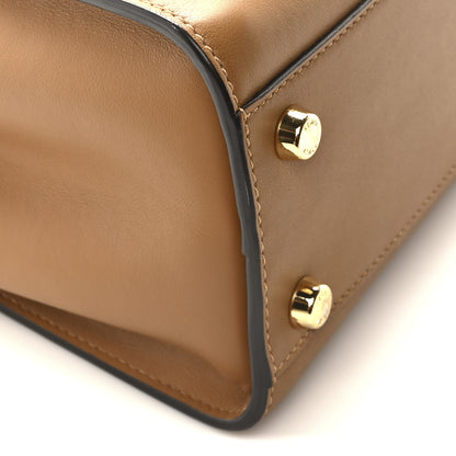 Fendi Vitello Tahiti Burro Bi-Color Medium Peekaboo Iconic Essentially Satchel Nocciola Asfalto Cast 8 of 9