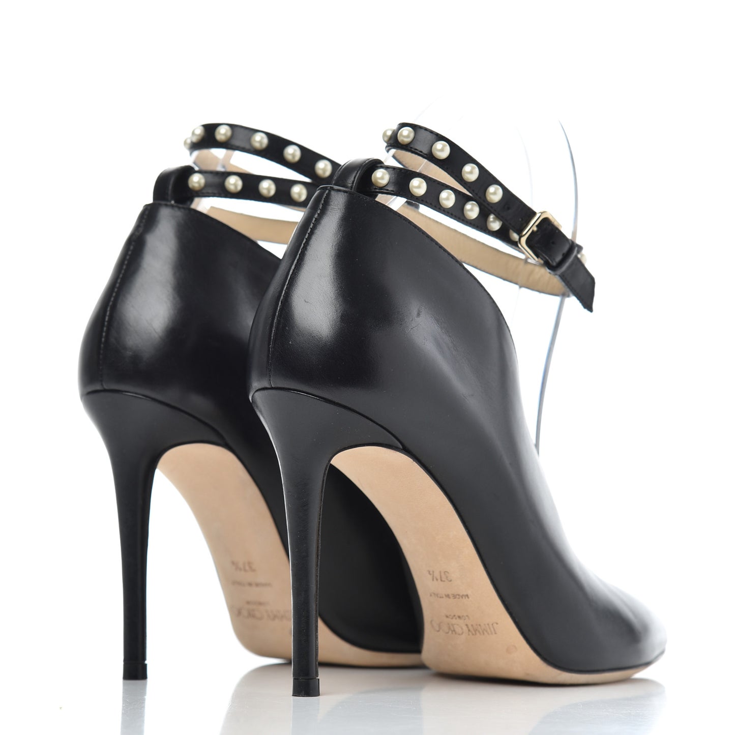 Calfskin Lark 65 Ankle Strap Pumps 37.5 Black