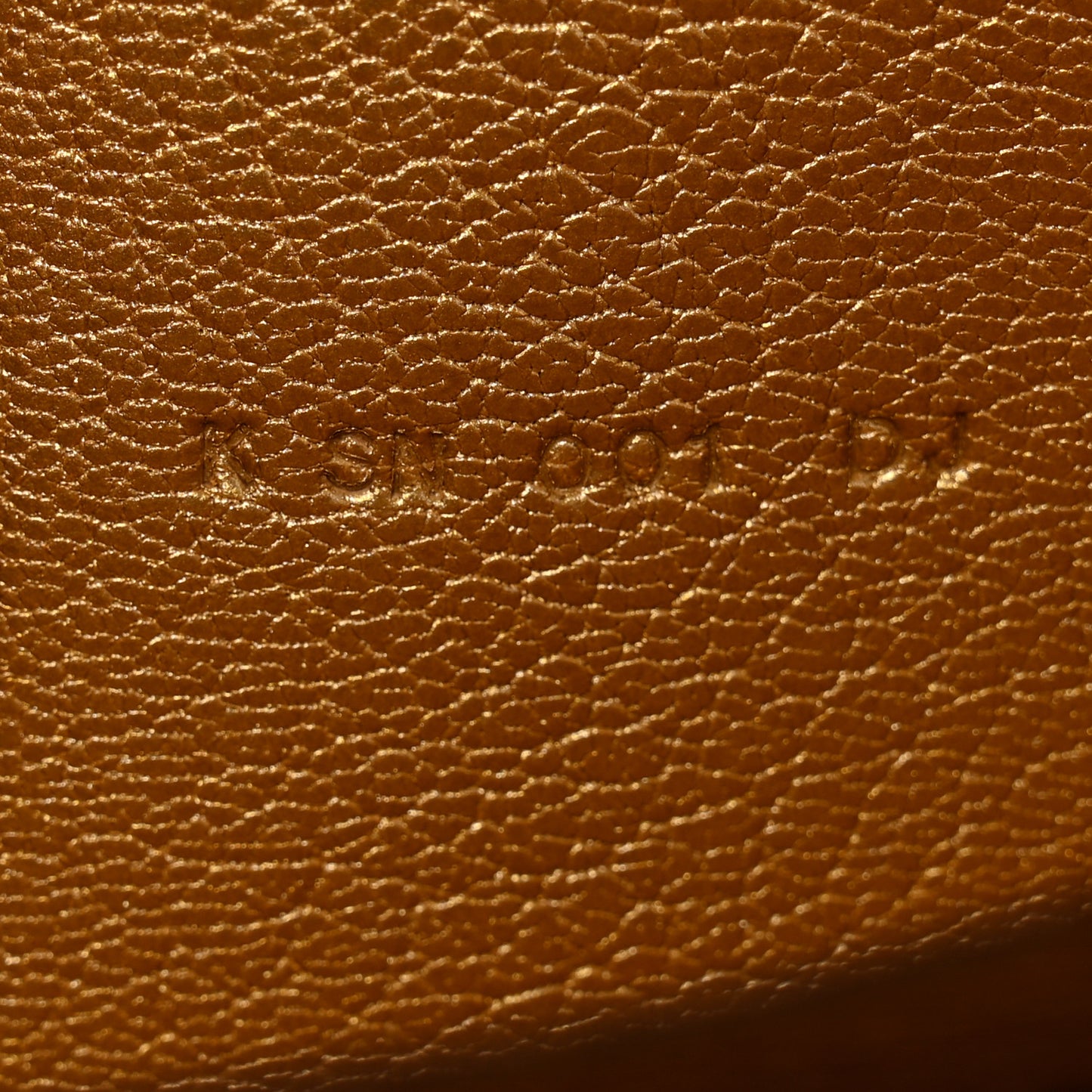 Metallic Chevre Chamkilight Kelly Pocket Long Wallet Dore