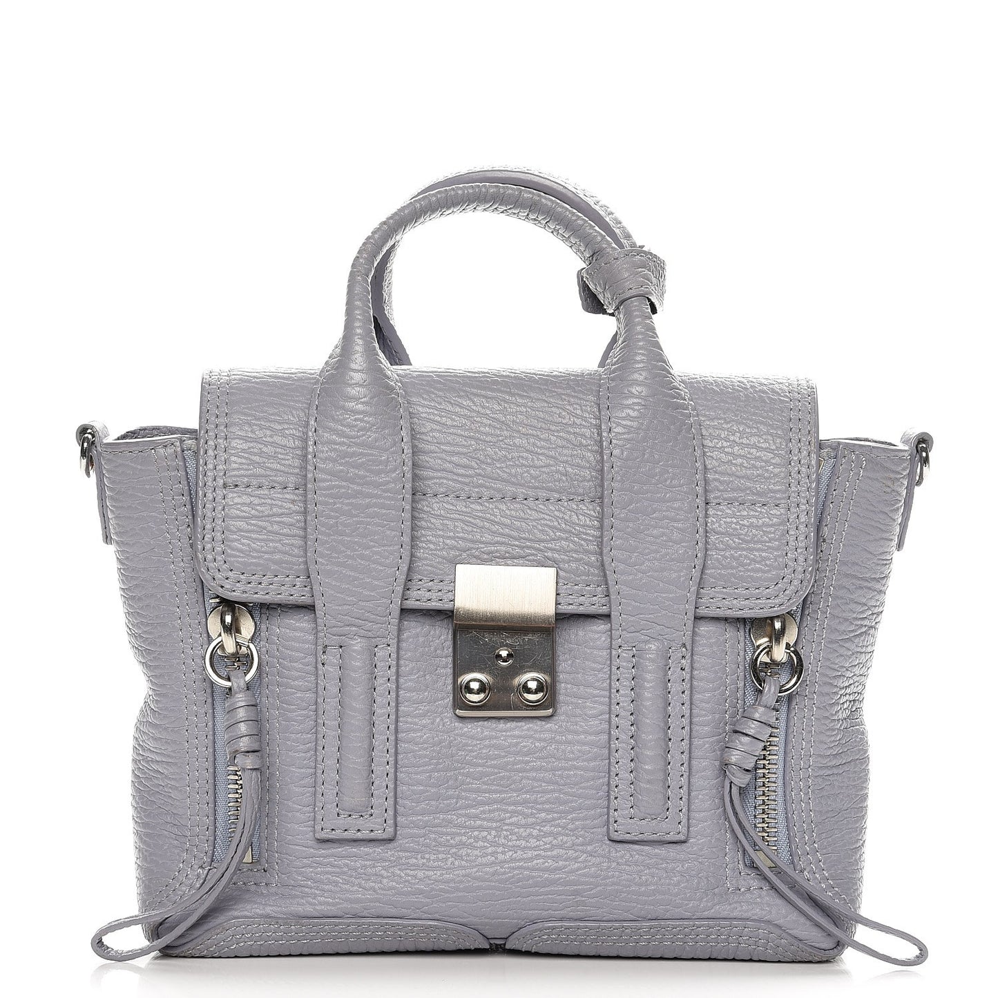 3.1 Textured Calfskin Mini Pashli Satchel Lilac