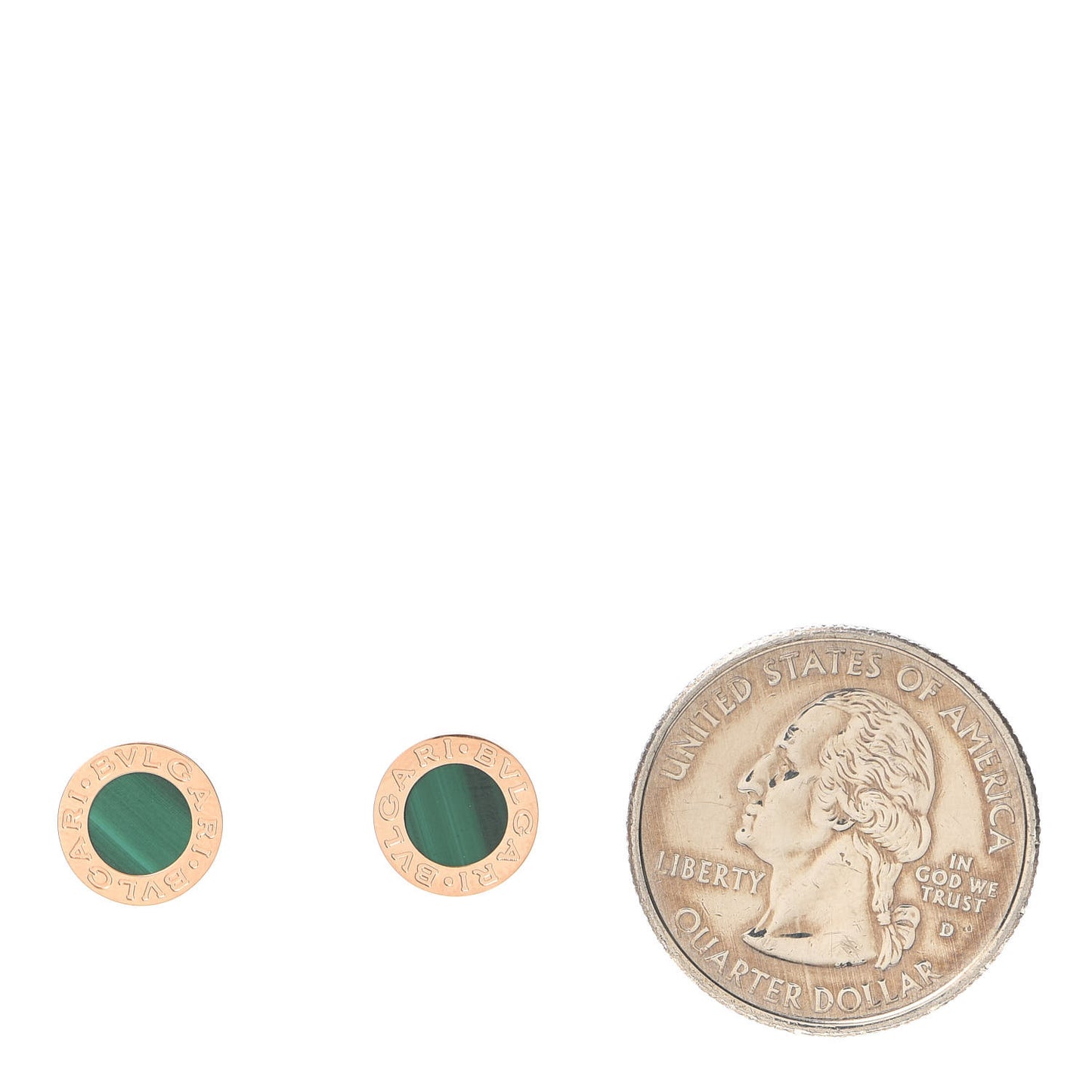 18K Yellow Gold Malachite BVLGARI BVLGARI Stud Earrings