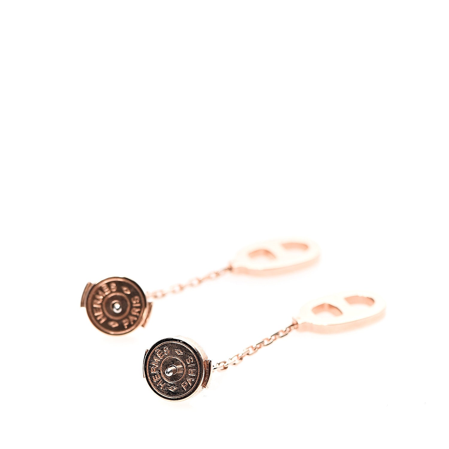Hermes Rose Gold Lacquered Farandole Drop Earrings Ecru 3 of 5