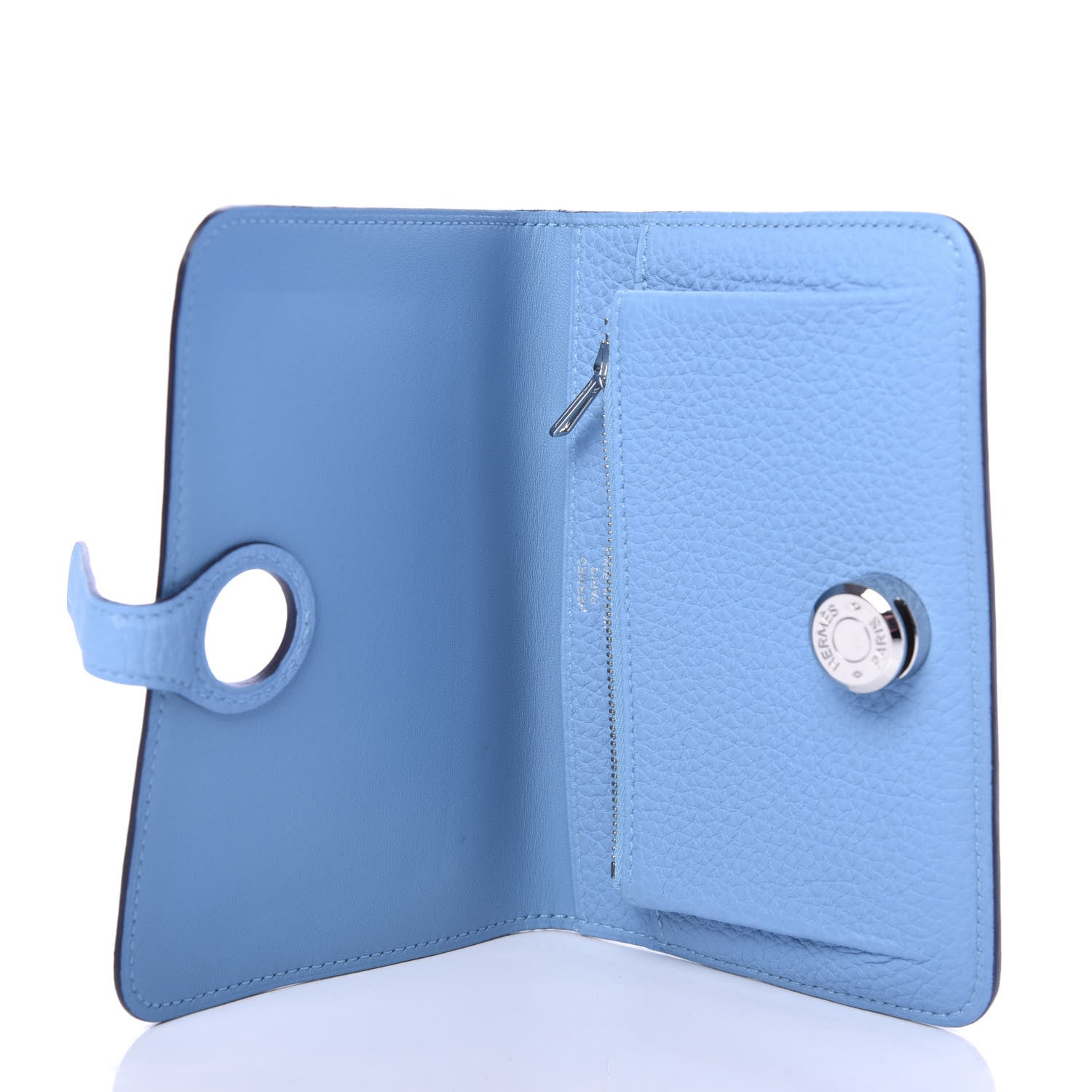 Hermes Togo Dogon Compact Wallet Bleu Paradis 5 of 6