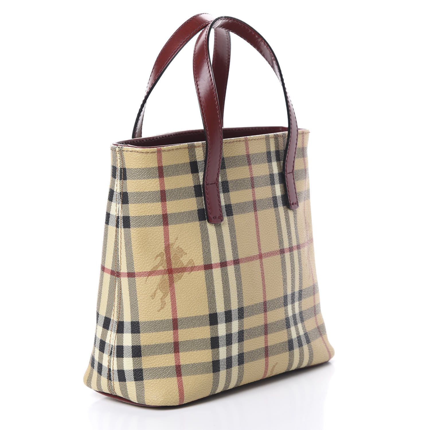 Burberry Haymarket Check Small Tote Red 2 of 13