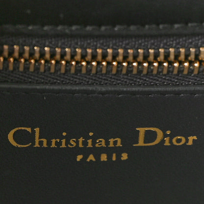 Christian Dior Glossy Calfskin Shagreen Badge Diorama Club Bag Black 6 of 10