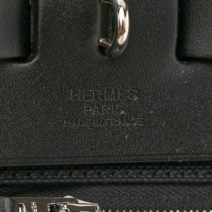 Hermes Military Toile Vache Hunter Herbag Messenger 39 Black 7 of 12