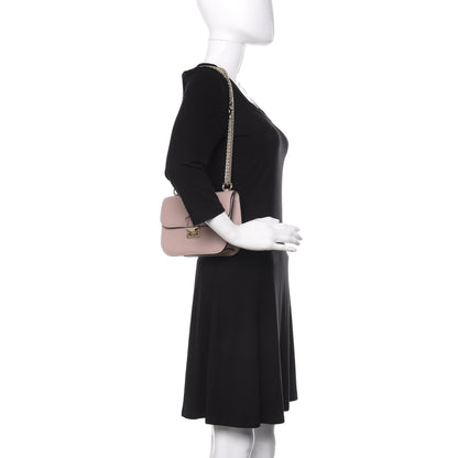 Valentino Garavani Pebbled Calfskin Small Glam Lock Rockstud Flap Poudre 3 of 10