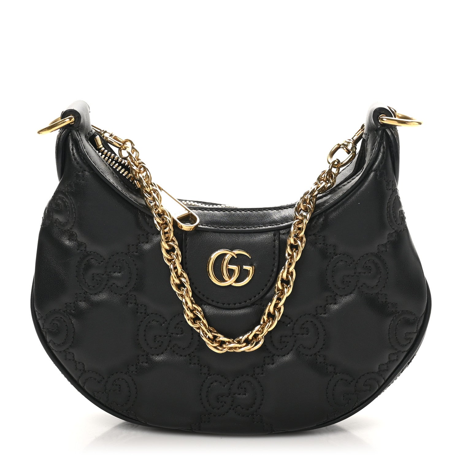 Gucci Calfskin GG Matelasse Mini Hobo Shoulder Bag Black 1 of 11