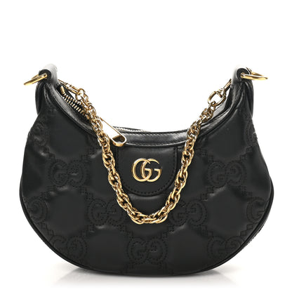 Gucci Calfskin GG Matelasse Mini Hobo Shoulder Bag Black 1 of 11