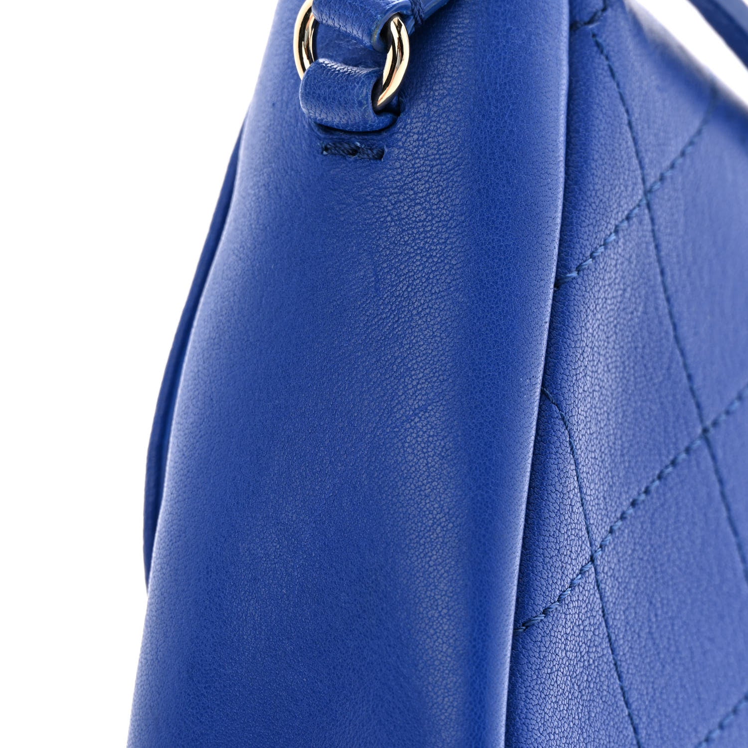 Chanel Goatskin Stitched Casual Trip Messenger Flap Royal Blue 12 of 12