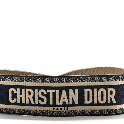Christian Dior Canvas Embroidered Shoulder Strap Blue 3 of 6
